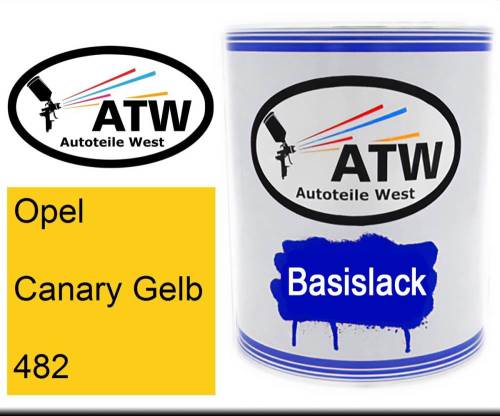 Opel, Canary Gelb, 482: 1L Lackdose, von ATW Autoteile West.